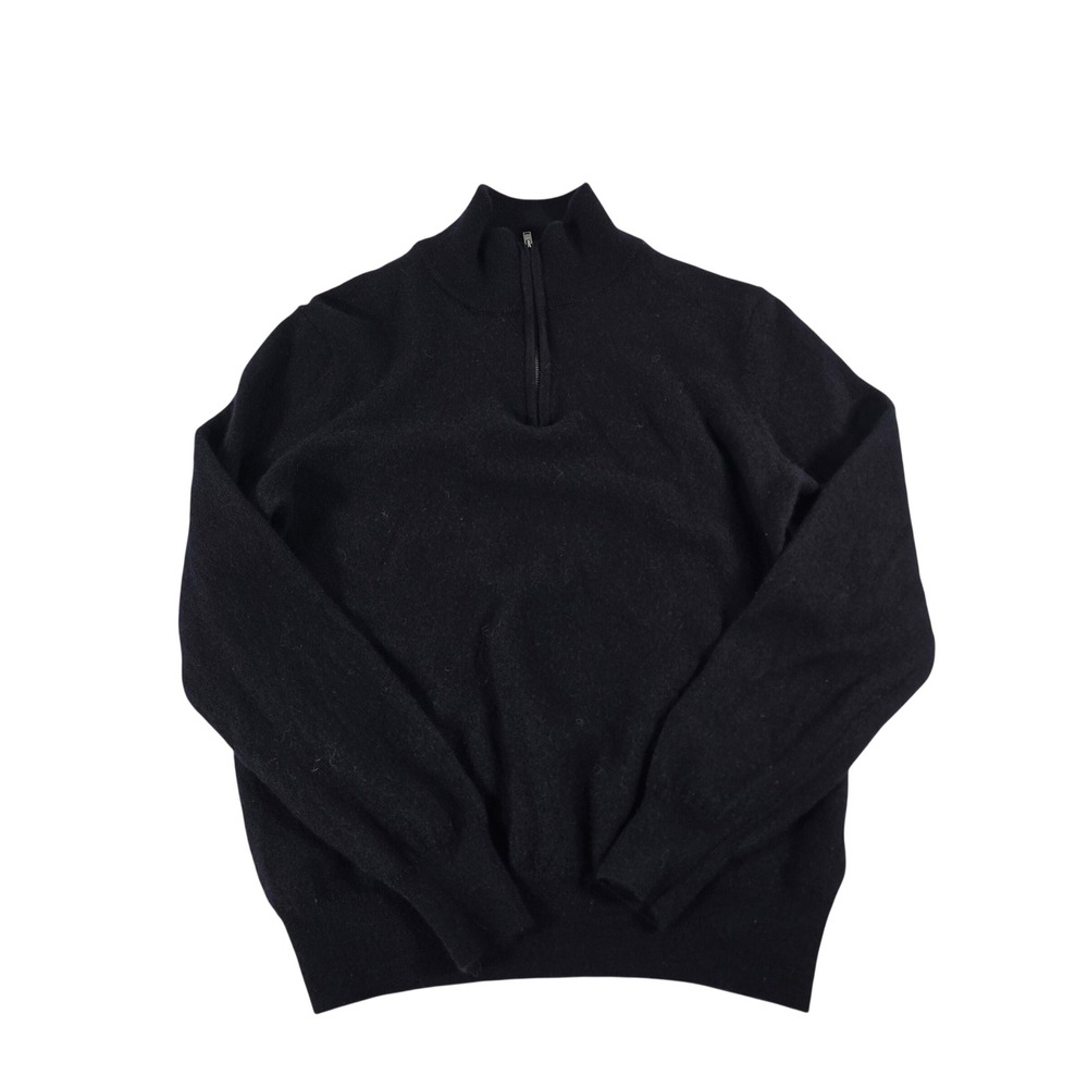 Christian Lacroix blue 100% Extrafine‎ Merino Wool Quarter Zip Sweater Womens M